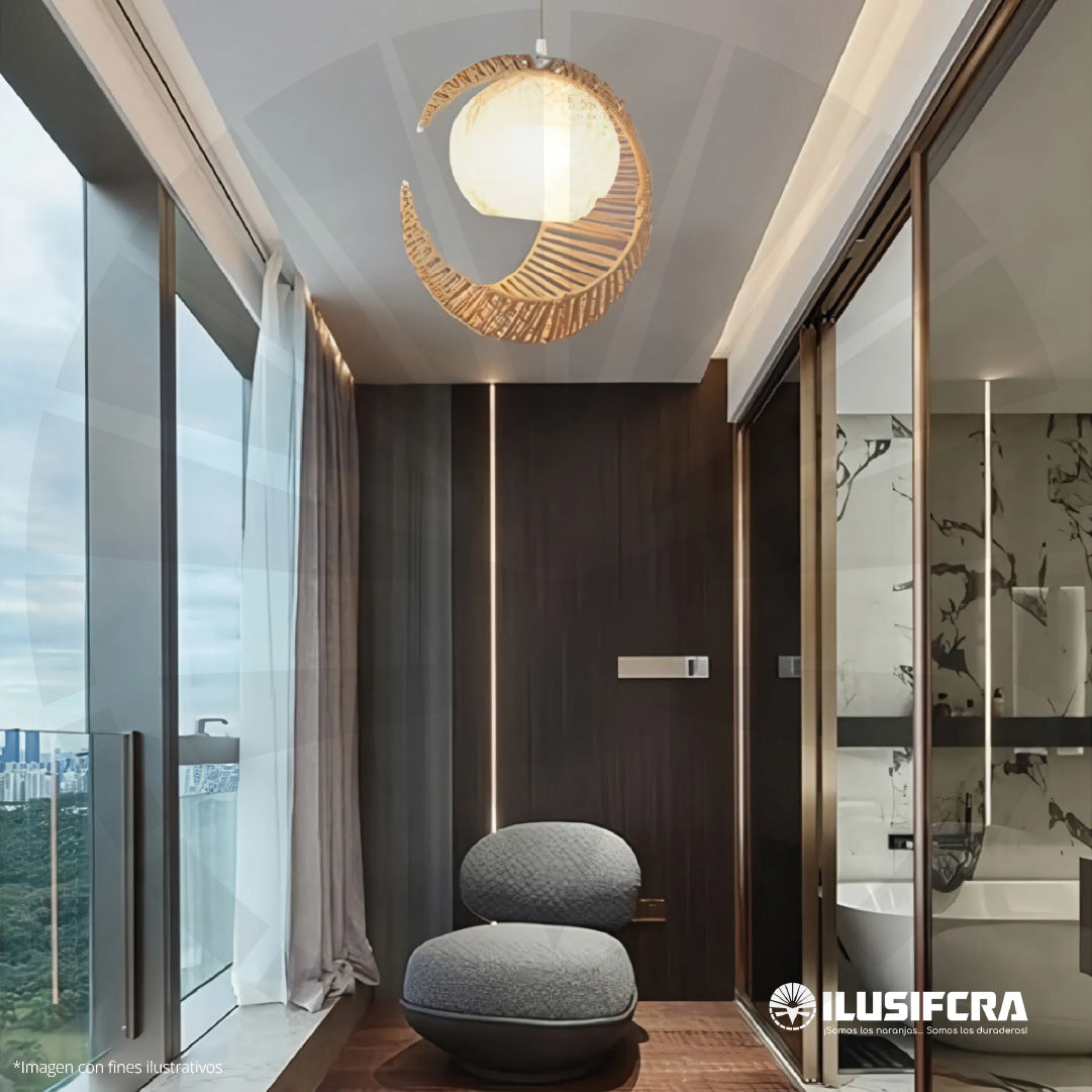 LÁMPARA DE COLGAR FIGURA LUNA RÚSTICA XZF-D3838