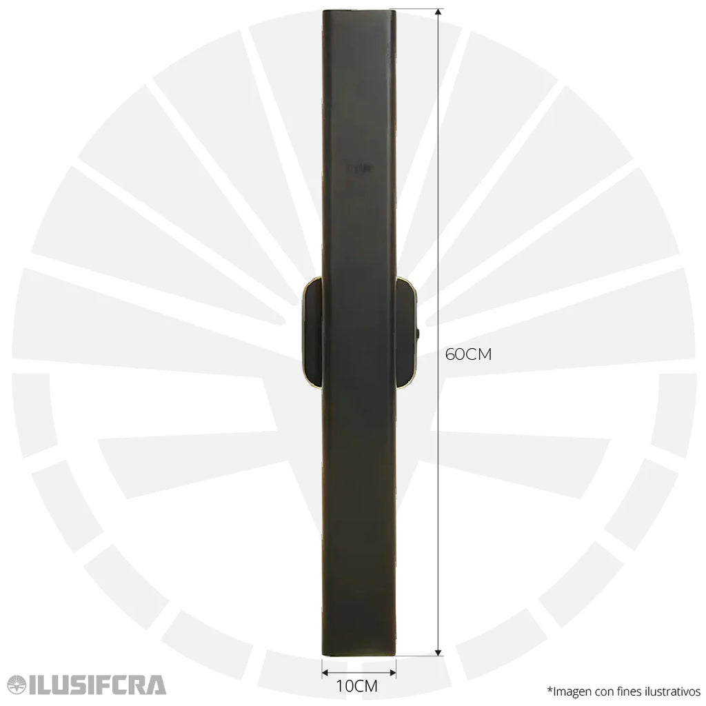 APLIQUE DE PARED INTERIOR 8079-600MM NEGRO 16W 3000K ILUSIFCRA