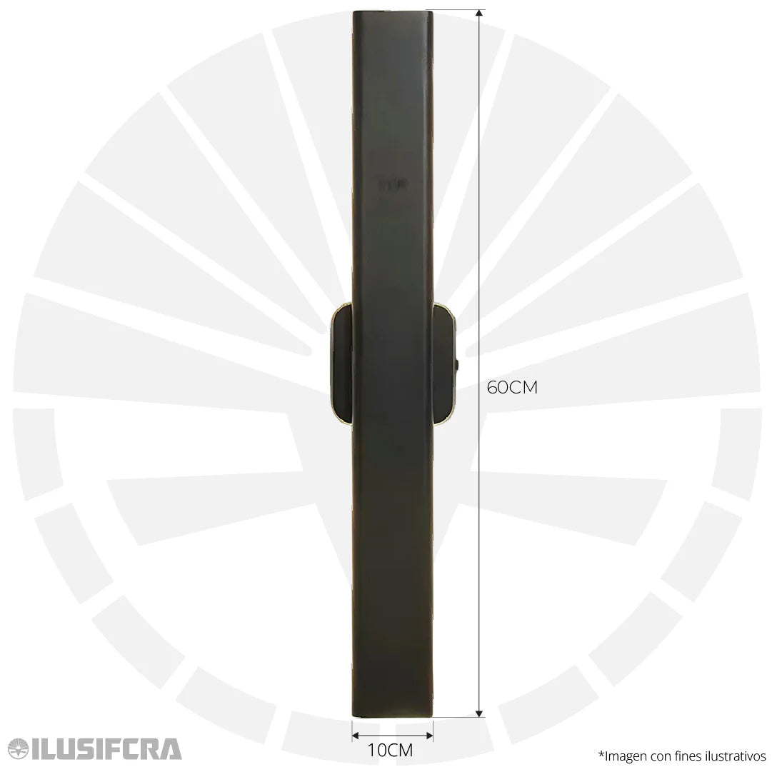APLIQUE DE PARED INTERIOR 8079-600MM NEGRO 16W 3000K ILUSIFCRA