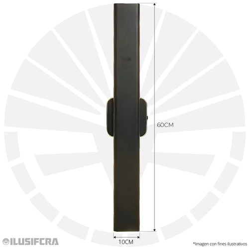 APLIQUE DE PARED INTERIOR 8079-600MM NEGRO 16W 3000K ILUSIFCRA