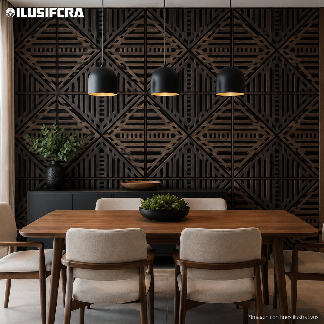 LÁMINA ACÚSTICA FIBRA DE POLIESTER P.E.S NEGRO BEIGE 60CM X 60CM 17MM UNIDAD XYBZ-003