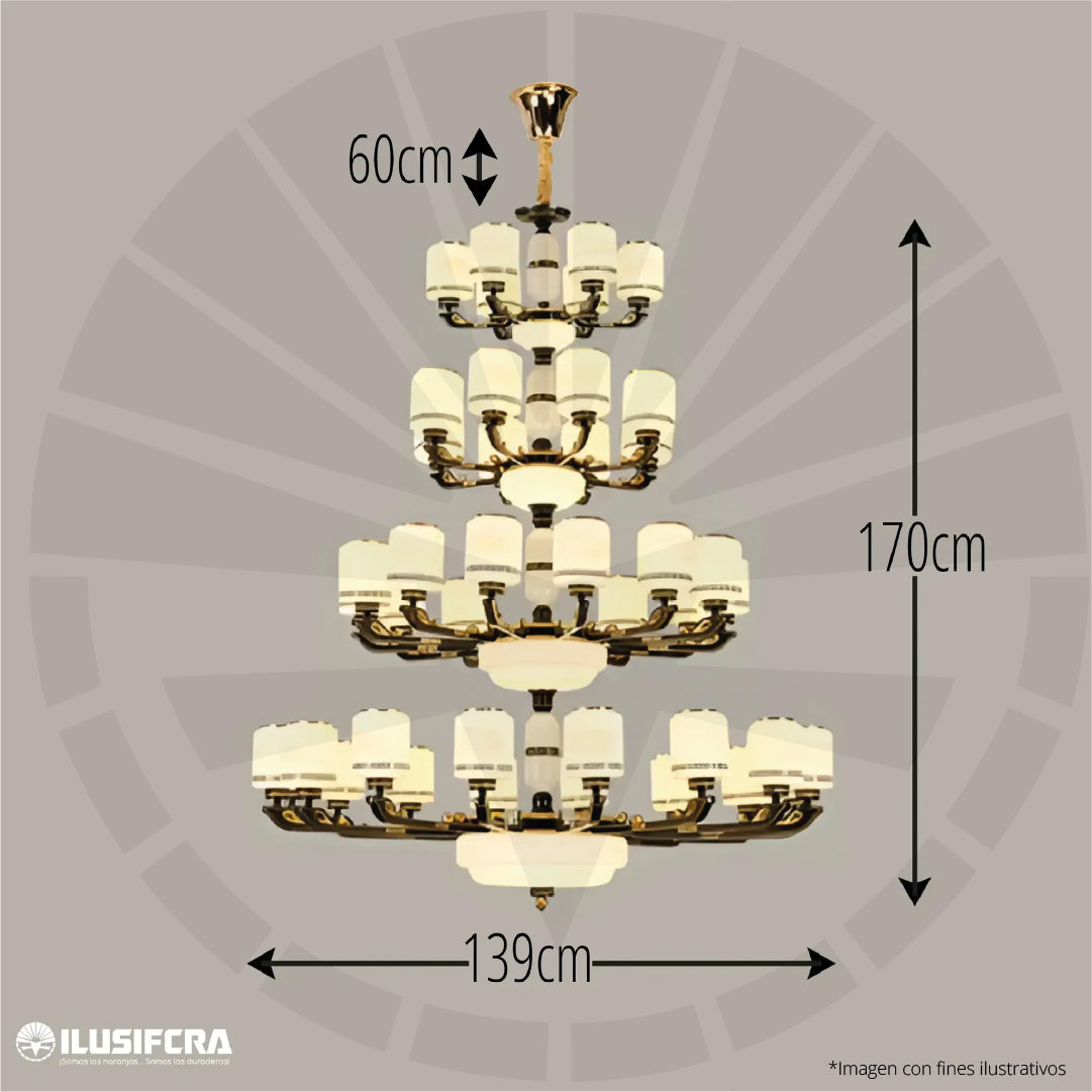 GRAN CANDELABRO DOBLE ALTURA COPAS CHINAS 0035