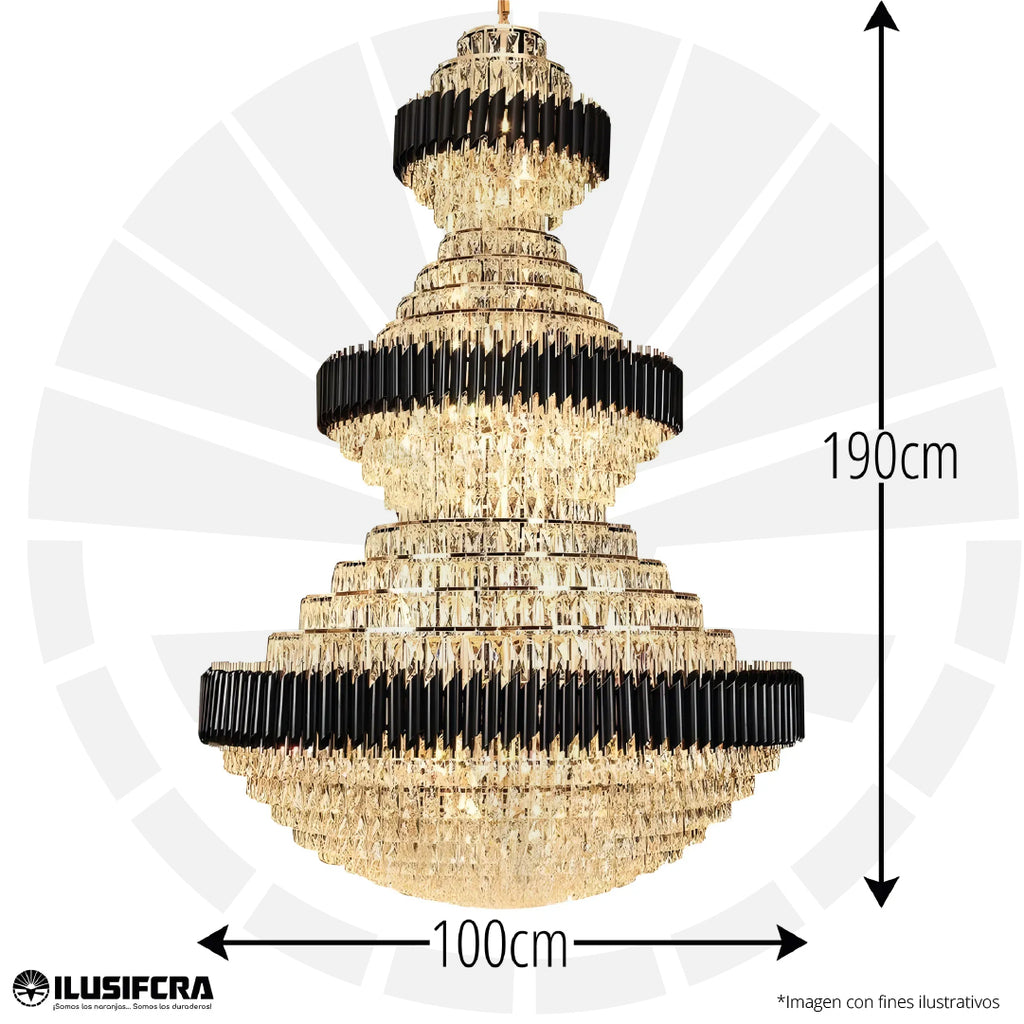 LAMPARA COLGAR CRISTAL ESTILO CHANDELIER A98-1200 H1800