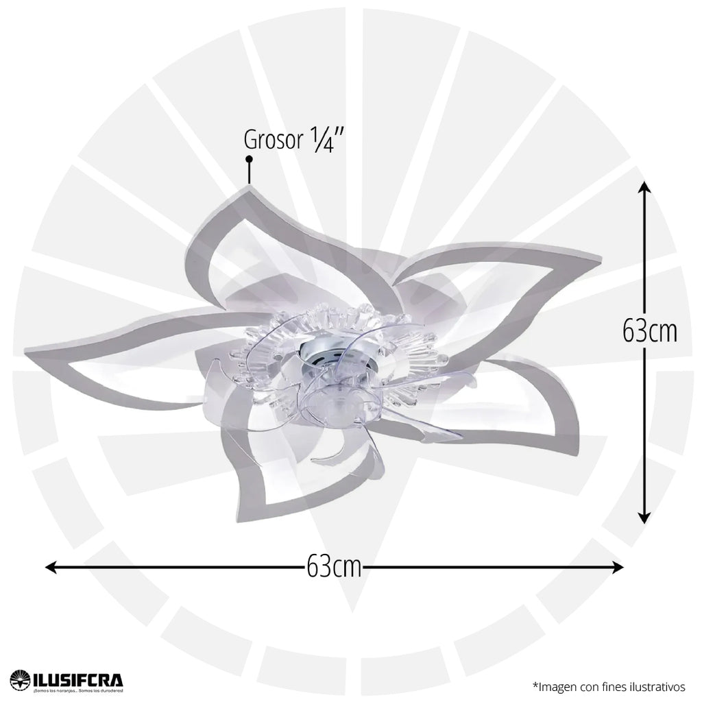VENTILADOR CON LUZ LED PARA TECHO ESTILO FLOR XH648-5