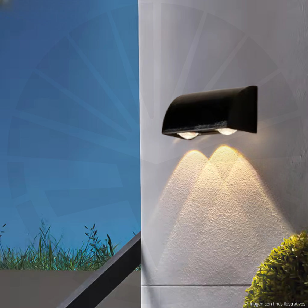 APLIQUE LED PARA PARED 2 LUCES TIPO CASCADA H017-2 NEGRO 2W 3000K