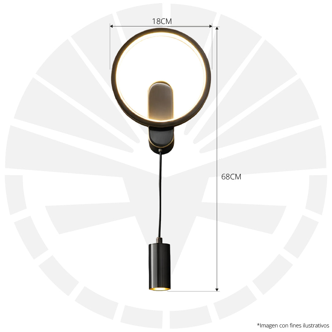 APLIQUE LED PARA PARED TAMYUSE MODERNO NEGRO 8039