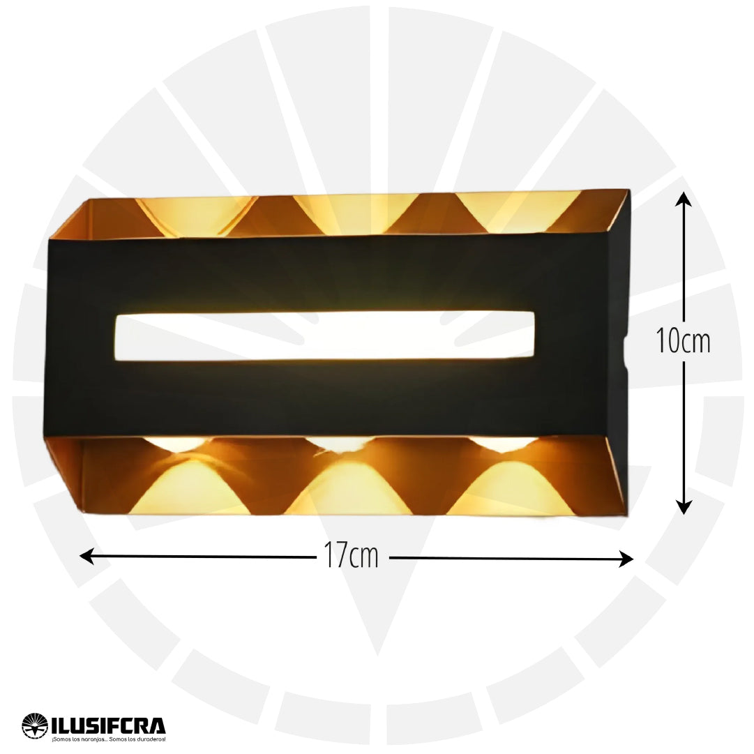 APLIQUE LED PARA PARED 3 LUCES OS-W238/6 8W BK+GD 6000K