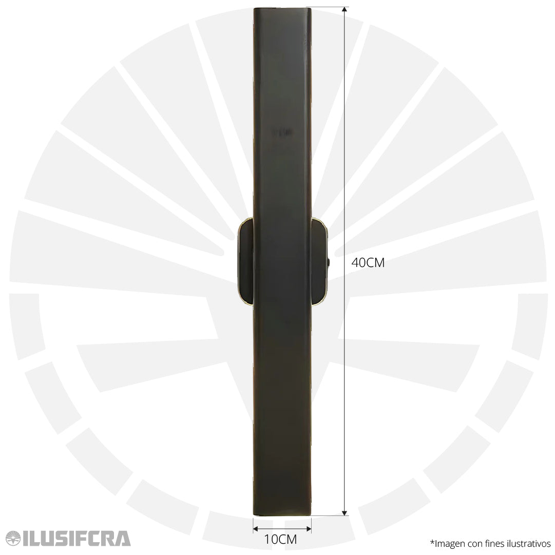 APLIQUE DE PARED INTERIOR 8079-400MM NEGRO 16W 3000K ILUSIFCRA