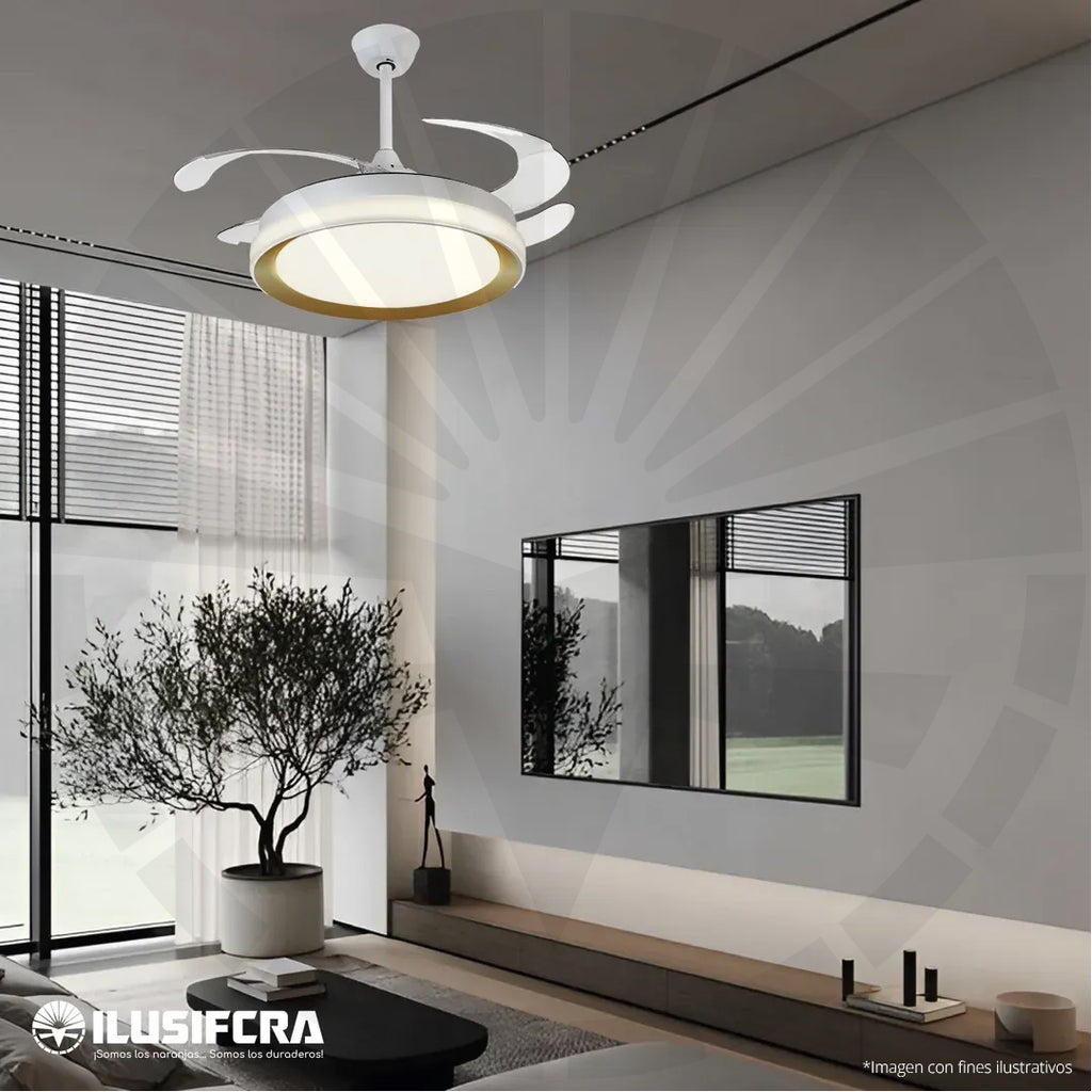 VENTILADOR DE TECHO CON LAMPARA 6058 BLANCO