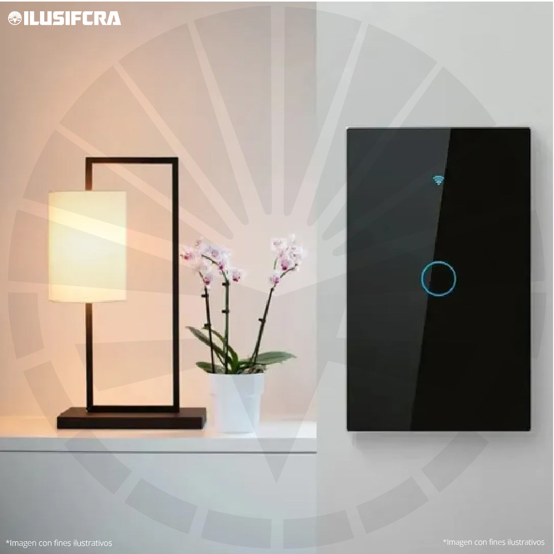 APAGADOR SENCILLO INTELIGENTE HIBRIDO 110V-220V NEGRO DS121B ILUSIFCRA