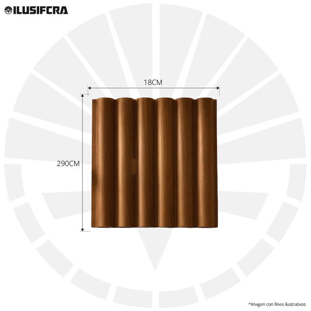 LÁMINA ACANALADA PLACOVE 180 WPC MADERA CLARA P22 18CM X 2.90M