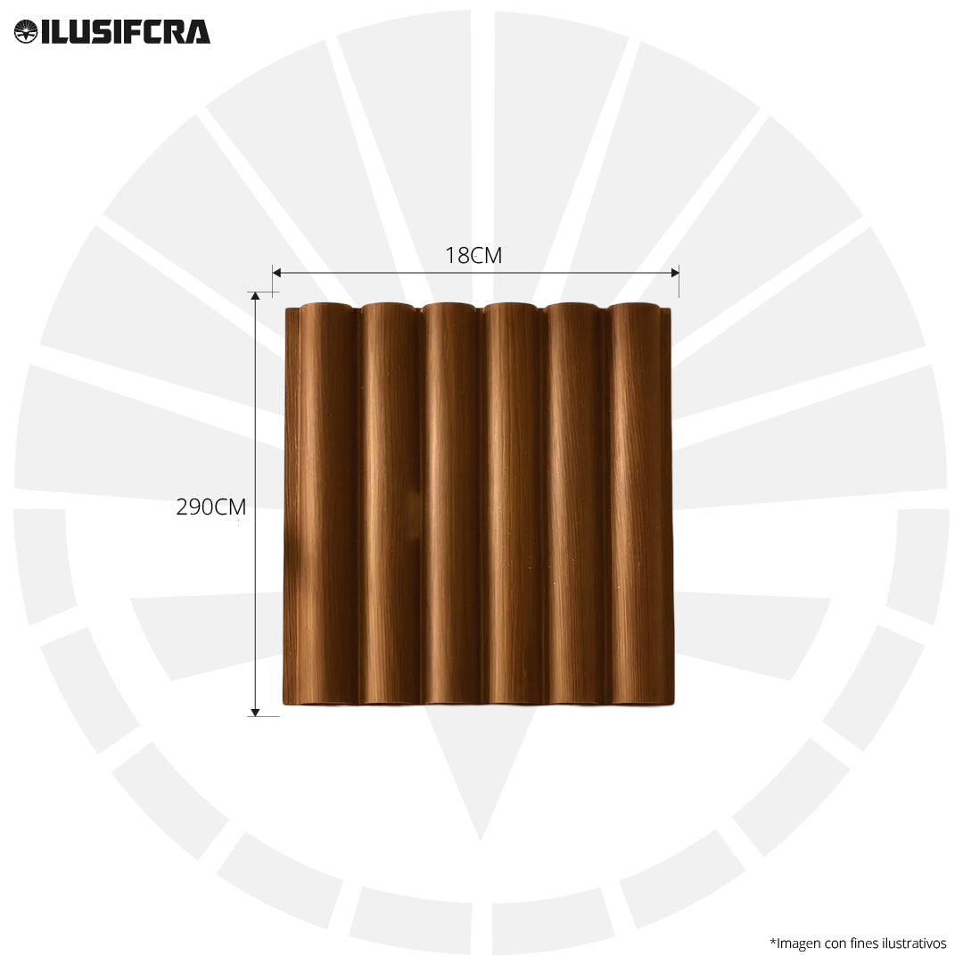 LÁMINA ACANALADA PLACOVE 180 WPC MADERA CLARA P22 18CM X 2.90M