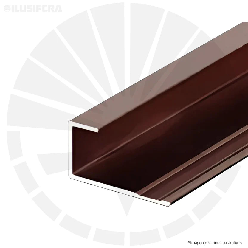 CANALETA ALUMINIO BRONCE 3MM PARA PVC TIPO L UNION UN LADO 3 METROS UV