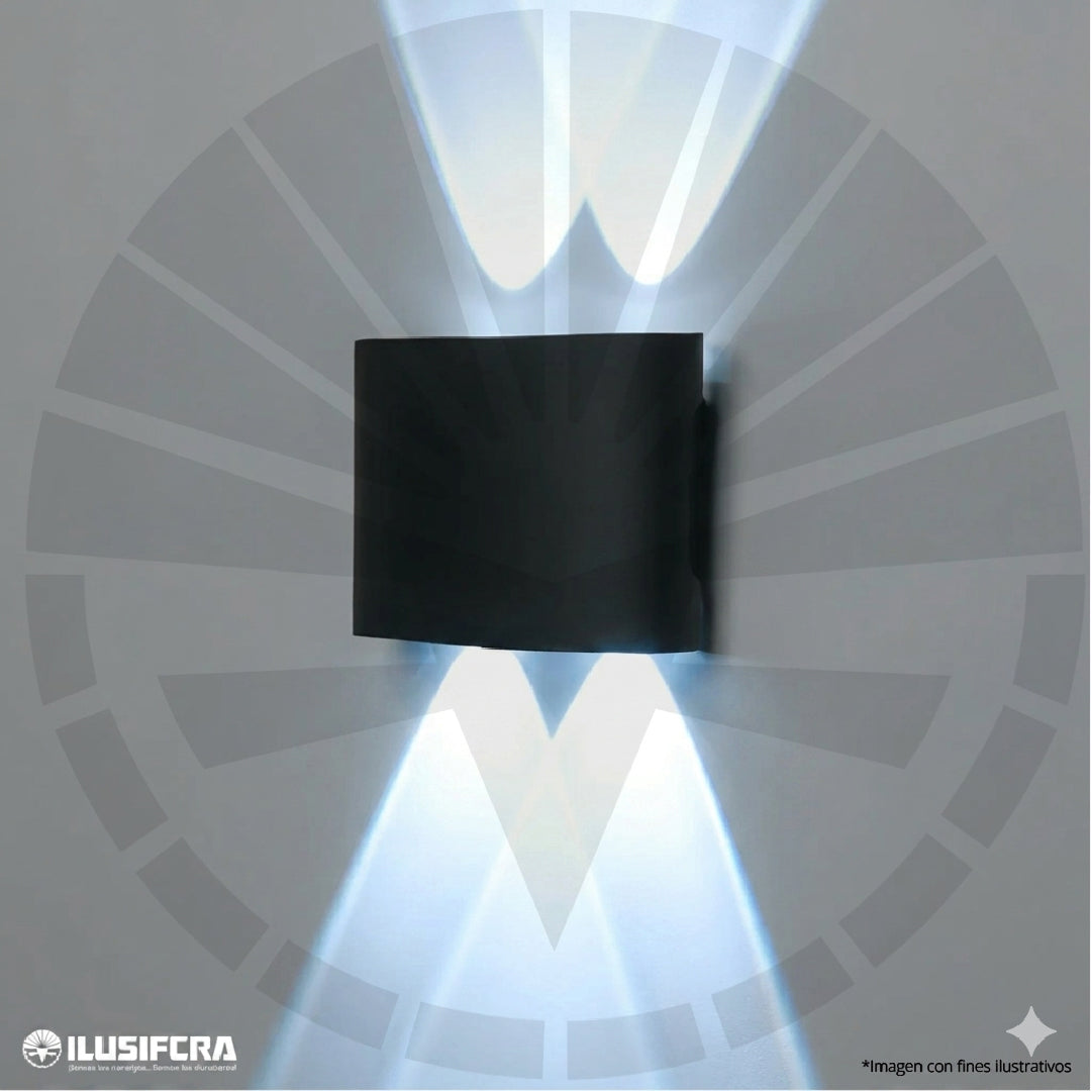 APLIQUE LED PARA PARED 2 LUCES OS-W02-4-4W 3202-2 NEGRO 6000K