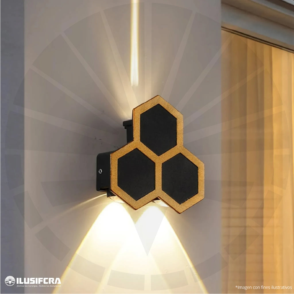 APLIQUE LED 8022-3 PANAL BK+GD+WW