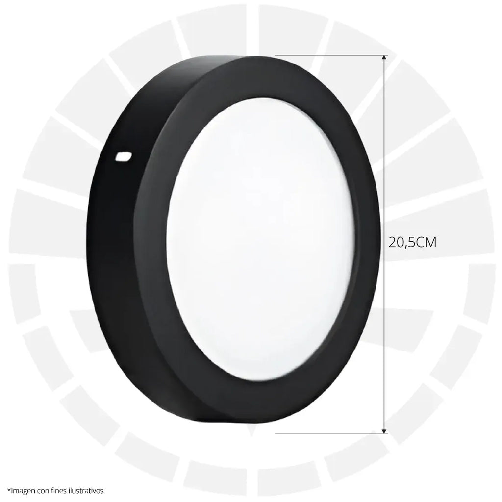 PANEL LED 18W PARCHE REDONDO 3000K BORDE NEGRO ILUSIFCRA SL0044N