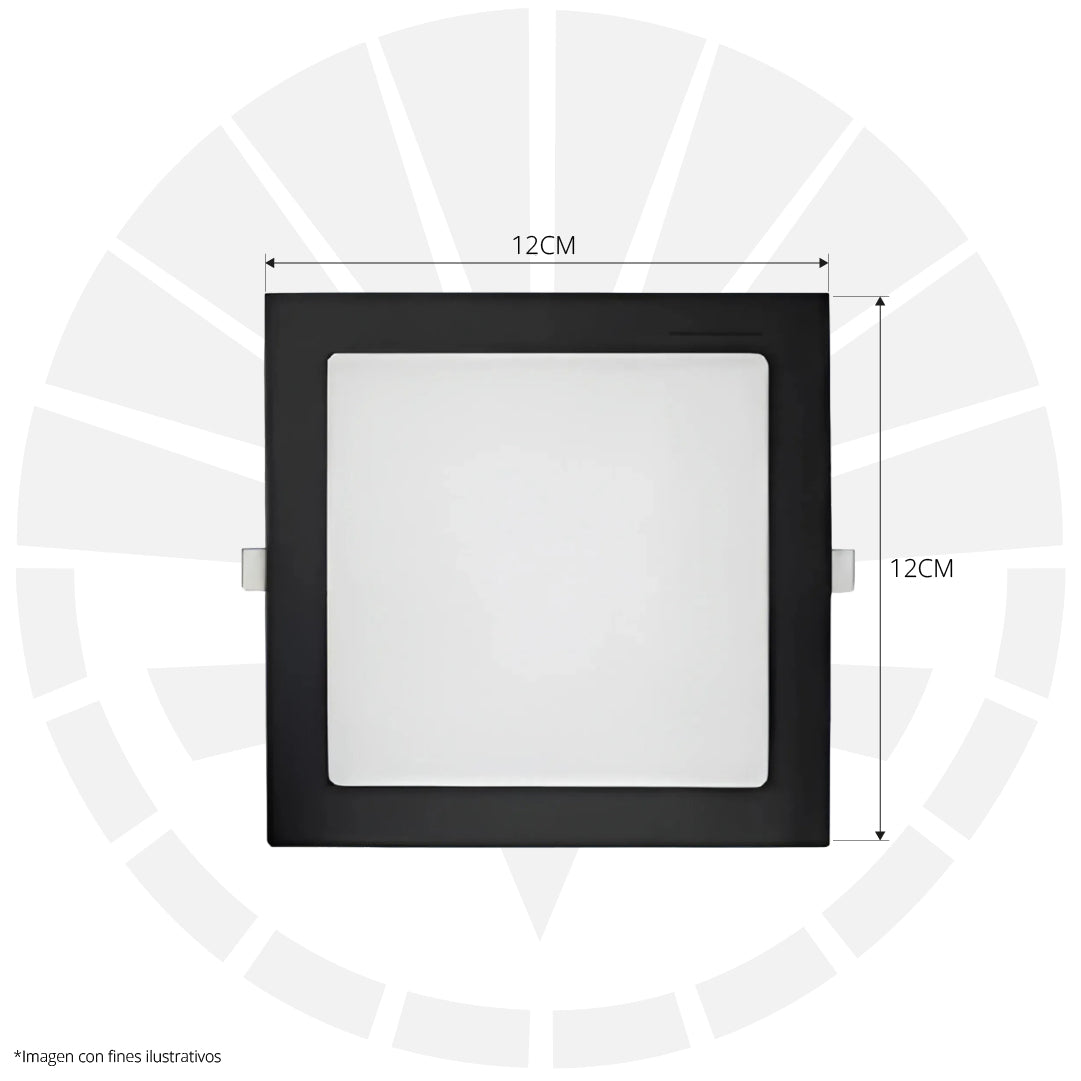 PANEL LED 6W EMPOTRAR CUADRADO 3000K BORDE NEGRO ILUSIFCRA SL0129N