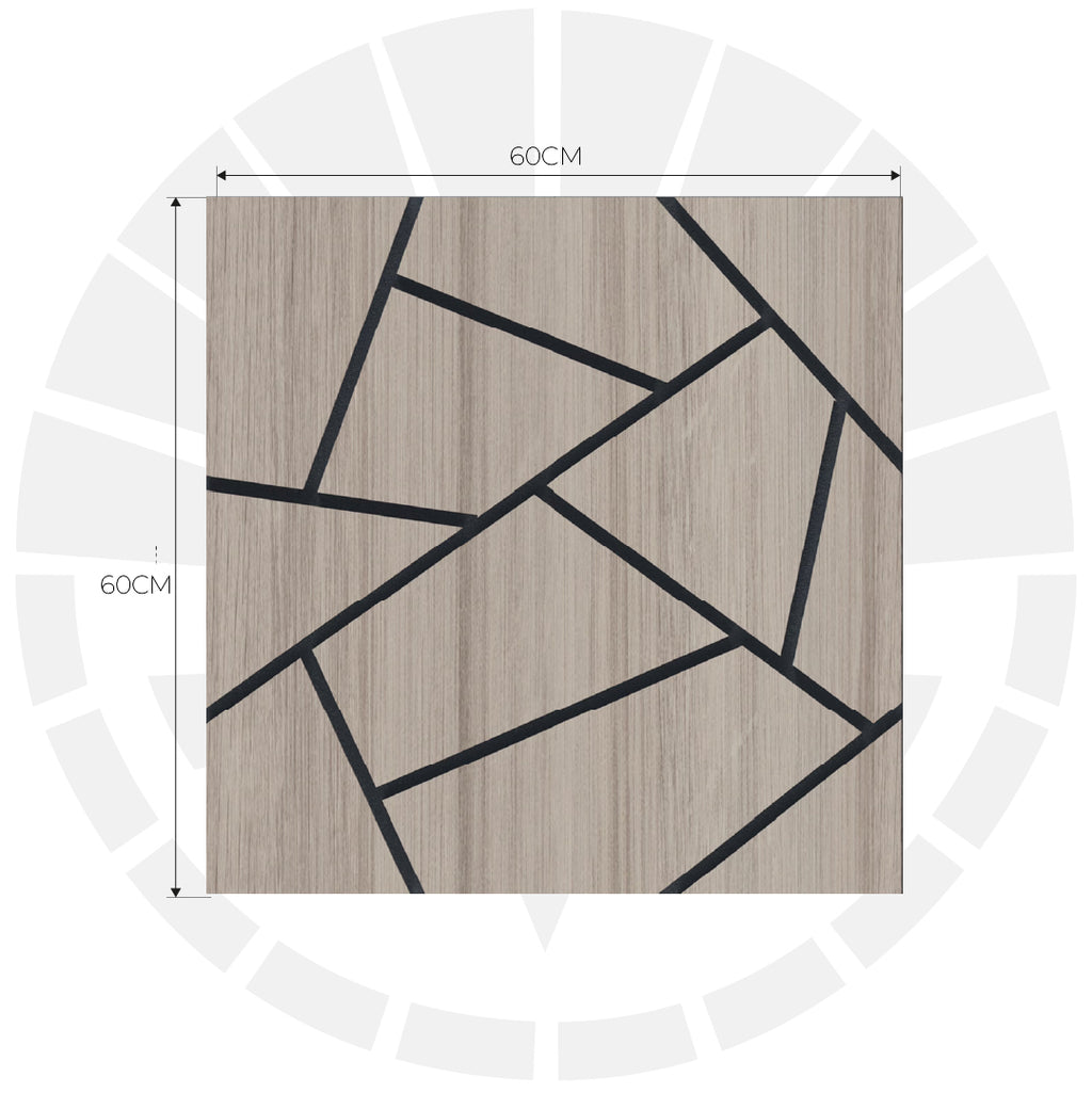 LÁMINA ACÚSTICA FIBRA DE POLIESTER P.E.S GREIGE MOSAICO 60CM X 60CM 17MM UNIDAD XYBZ-024A