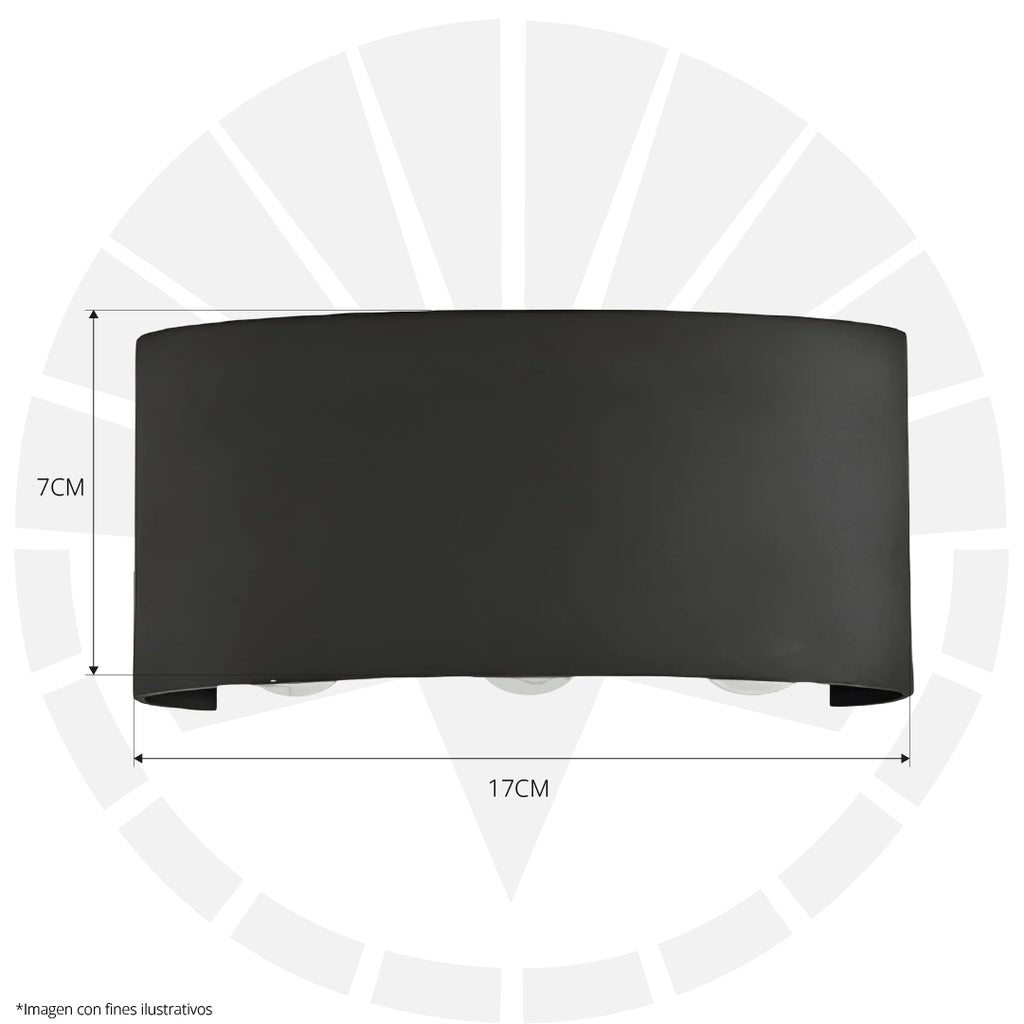 APLIQUE LED PARA PARED 3 LUCES OS-W02-6-6W 3203-3 NEGRO 6000K