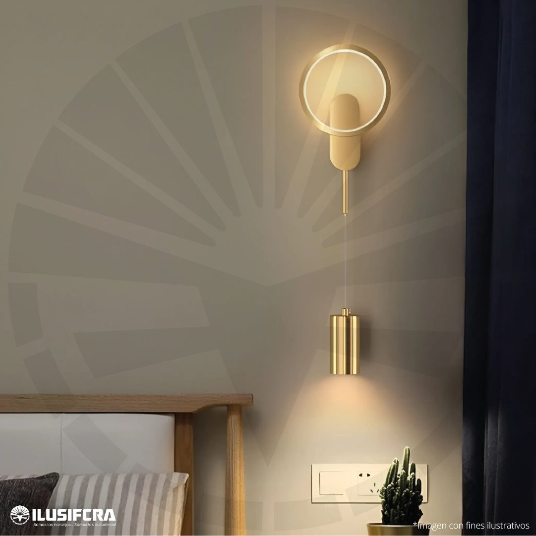 APLIQUE LED PARA PARED TAMYUSE MODERNO DORADO 8039