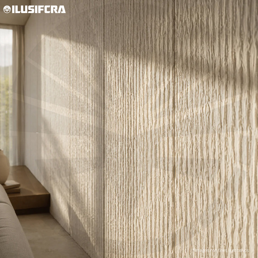 LÁMINA TEXTURA DE PIEDRA TUBULAR BLANCO PU-10-A P.U 60CM X 1.20M