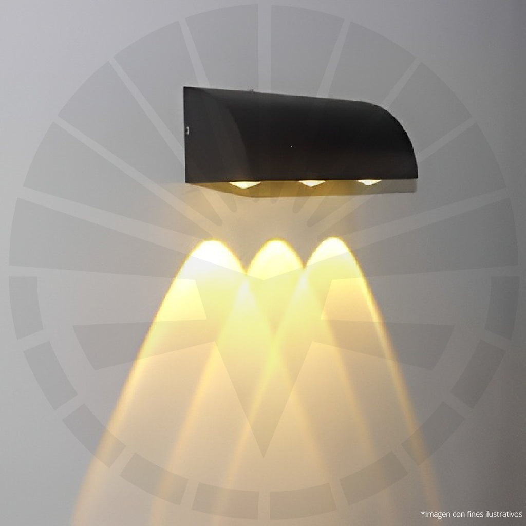 APLIQUE LED PARA PARED 3 LUCES TIPO CASCADA H017-3 NEGRO 3W 3000K