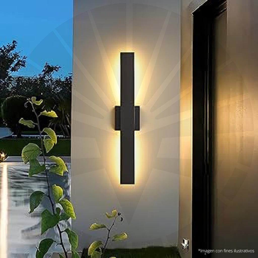 APLIQUE DE PARED INTERIOR 8079-600MM NEGRO 16W 3000K ILUSIFCRA