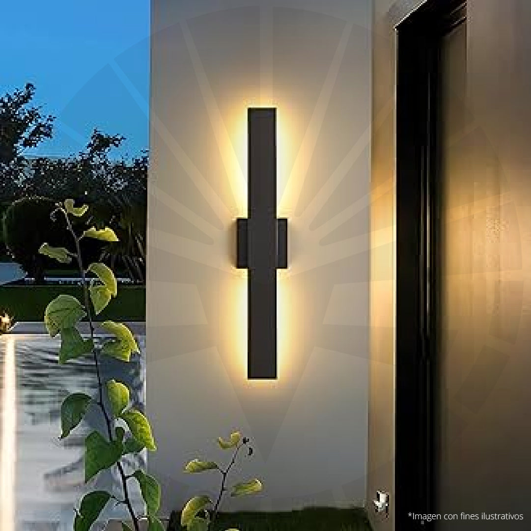 APLIQUE DE PARED INTERIOR 8079-600MM NEGRO 16W 3000K ILUSIFCRA