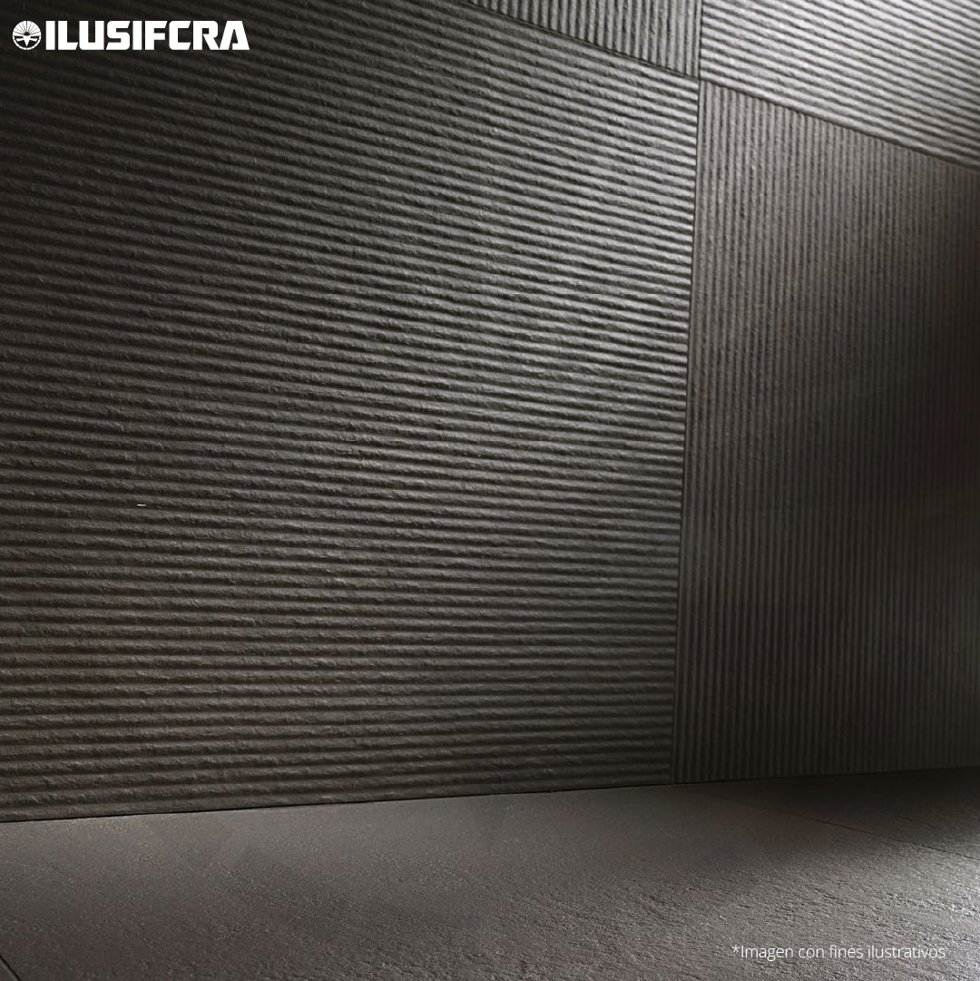 LÁMINA TEXTURA DE PIEDRA TUBULAR GRIS OSCURO PU-10-C P.U 60CM X 1.20M