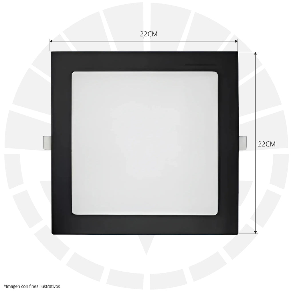 PANEL LED 18W EMPOTRAR 3000K CUADRADO BORDE NEGRO ILUSIFCRA SL0040N