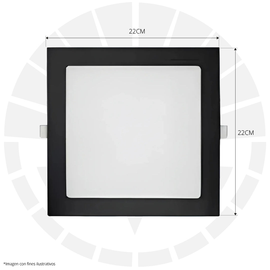 PANEL LED 18W EMPOTRAR 3000K CUADRADO BORDE NEGRO ILUSIFCRA SL0040N