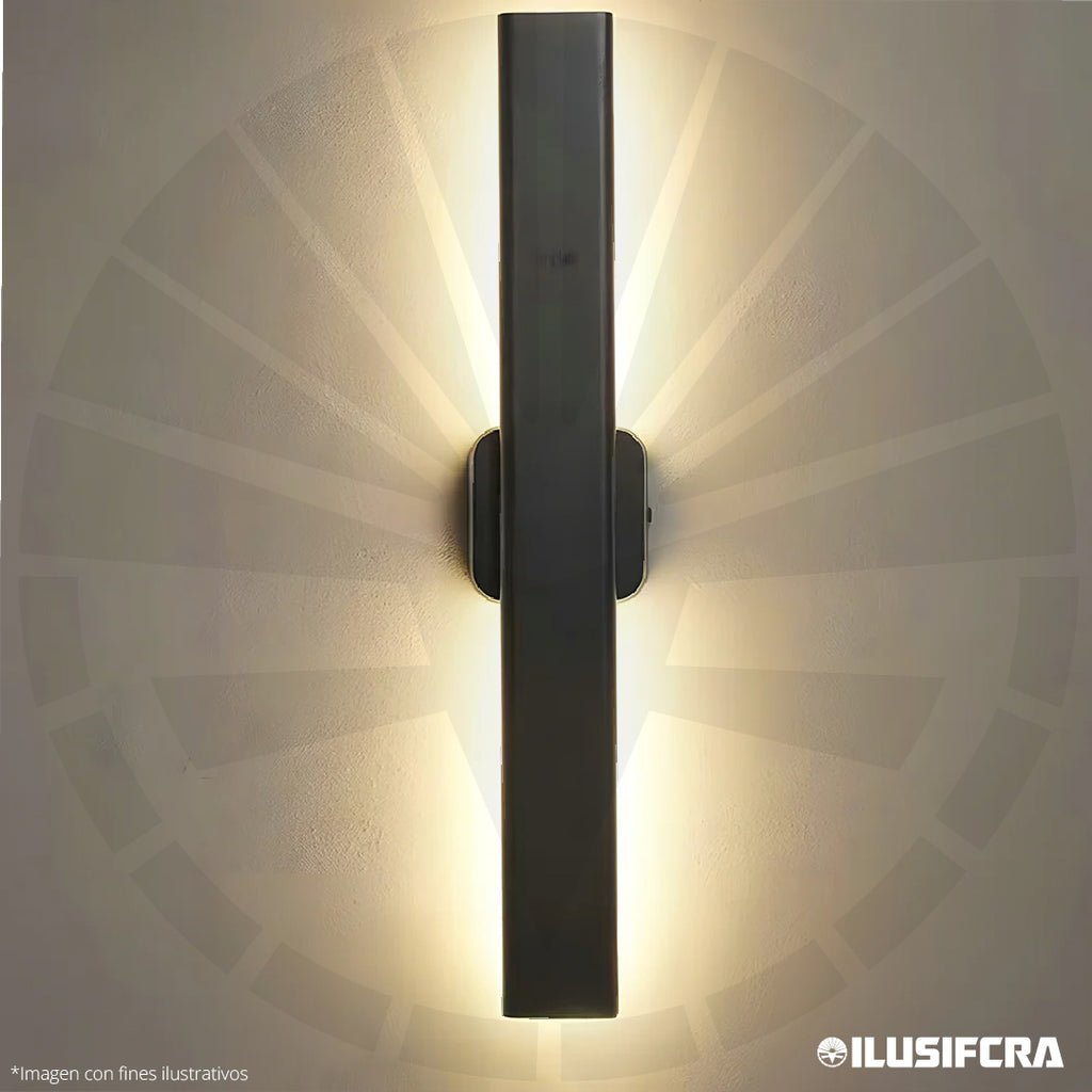 APLIQUE DE PARED INTERIOR 8079-400MM NEGRO 16W 3000K ILUSIFCRA