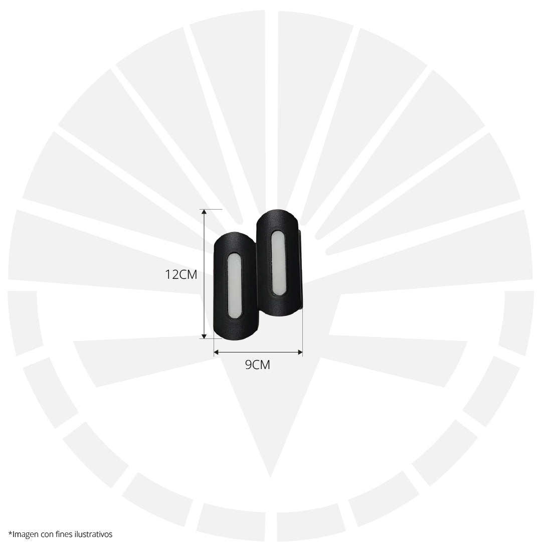 APLIQUE LED PARA PARED 2 LUCES OS-W207/44-6W NEGRO 6000K
