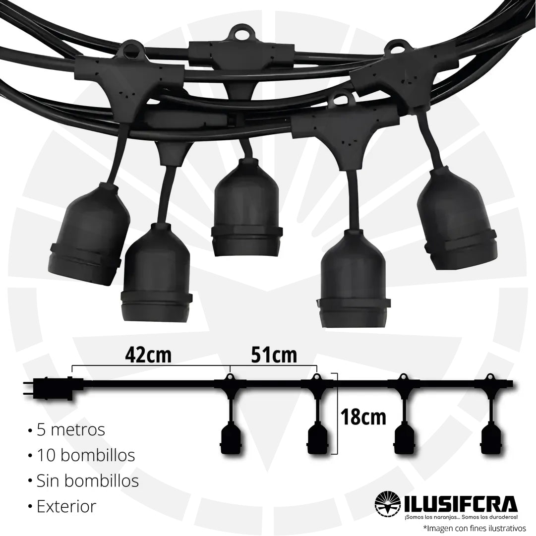 EXTENSIÓN 5MT PARA BOMBILLOS ILUSIFCRA