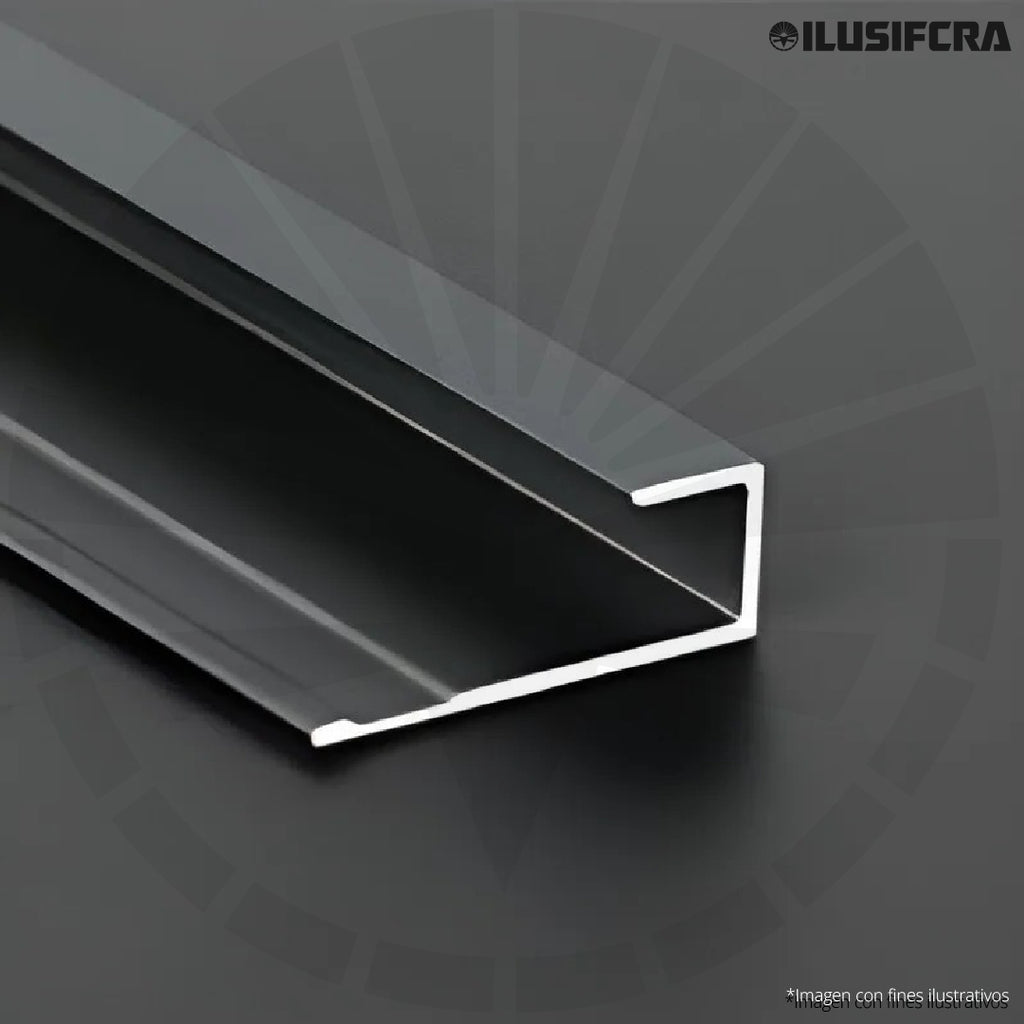 CANALETA ALUMINIO NEGRO 5MM PARA CARBONIZADA TIPO L UNION UN LADO 3 METROS