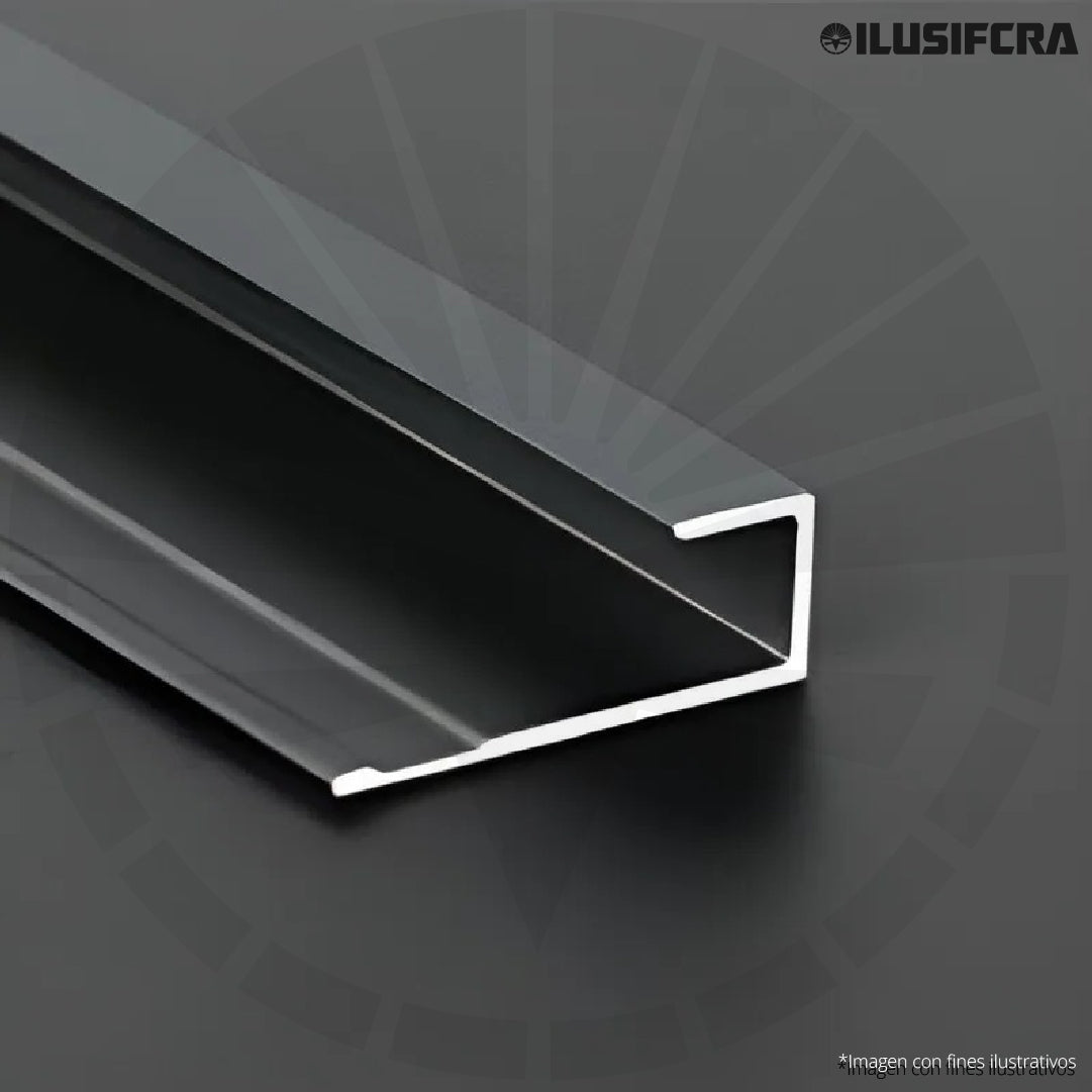 CANALETA ALUMINIO NEGRO 5MM PARA CARBONIZADA TIPO L UNION UN LADO 3 METROS