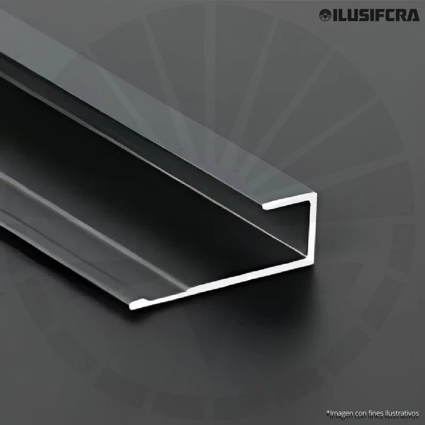CANALETA ALUMINIO NEGRO 3MM PARA PVC TIPO L UNION UN LADO 3 METROS UV