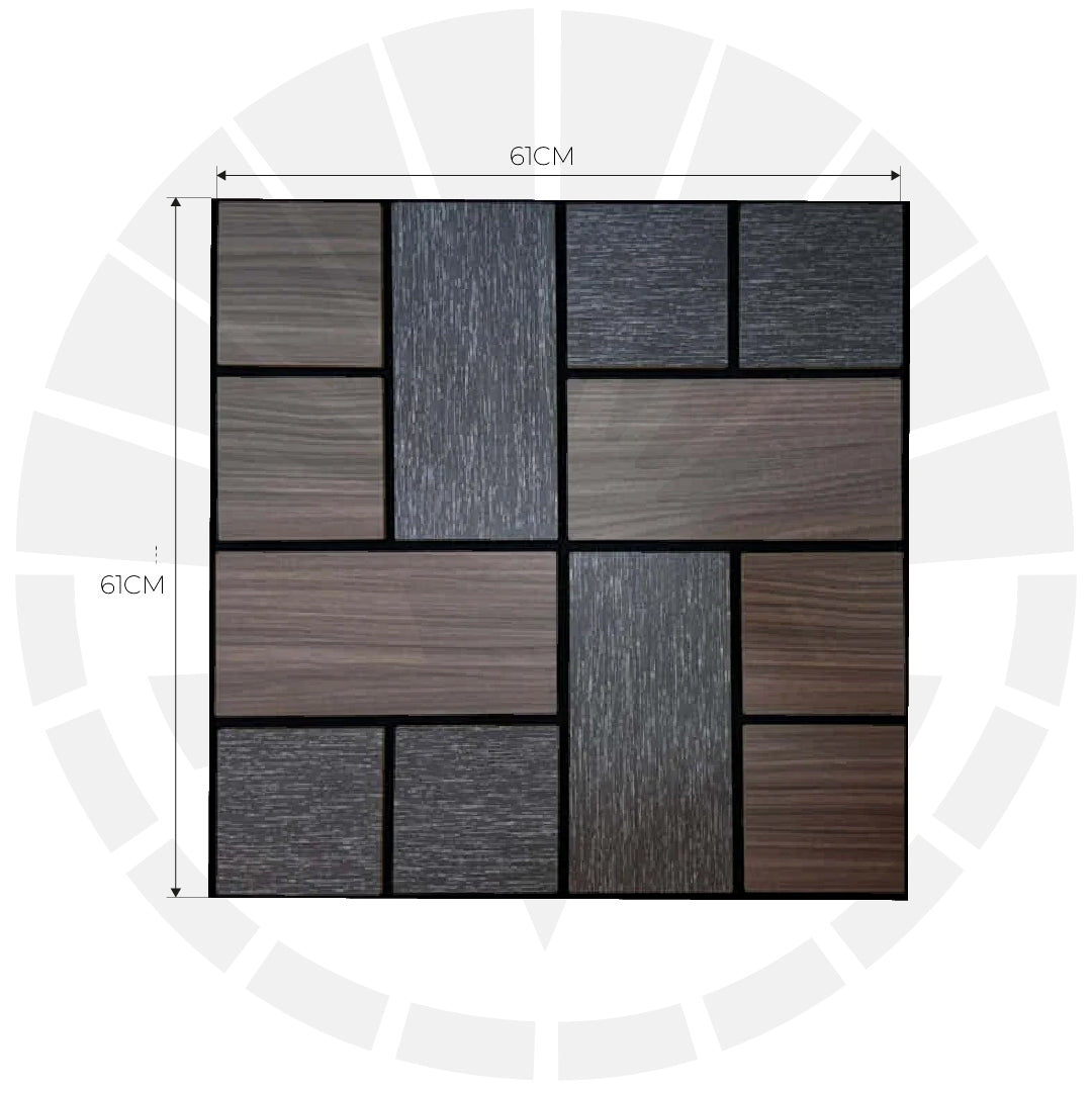 LÁMINA ACÚSTICA FIBRA DE POLIESTER P.E.S NEGRO MARRÓN 60CM X 60CM 17MM UNIDAD XYBZ-014B