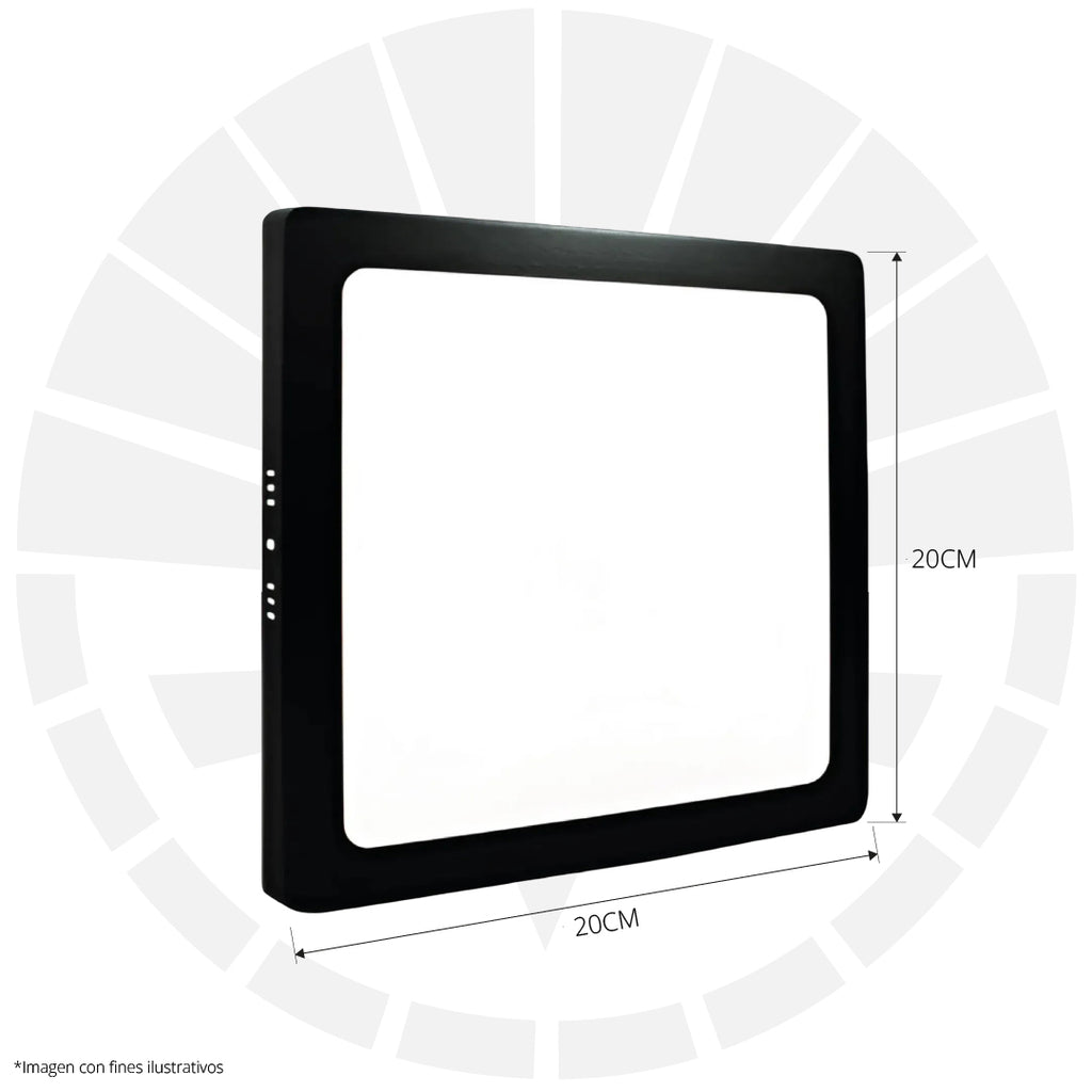 PANEL LED 18W PARCHE CUADRADO 3000K BORDE NEGRO ILUSIFCRA SL0047N