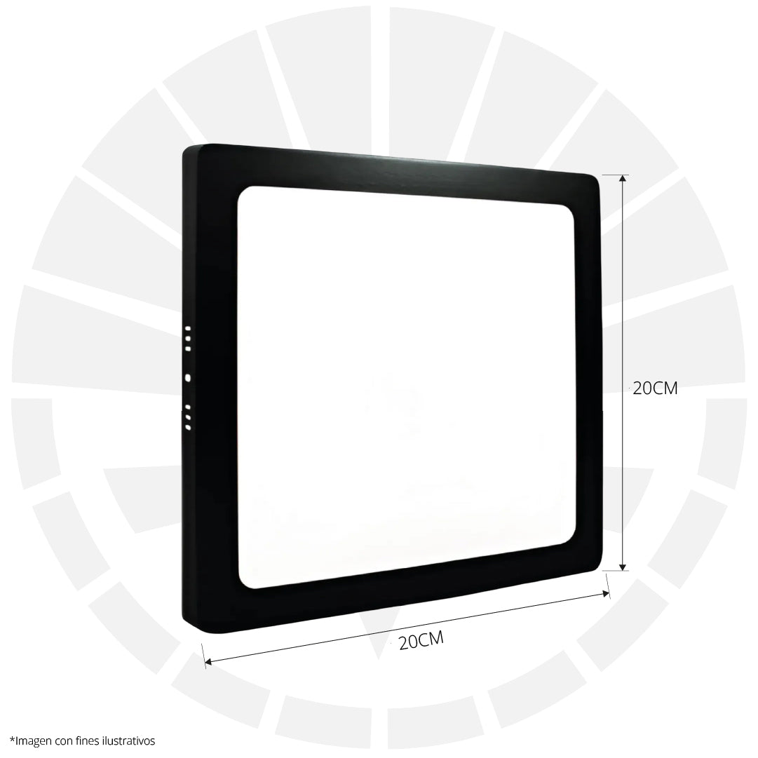 PANEL LED 18W PARCHE CUADRADO 3000K BORDE NEGRO ILUSIFCRA SL0047N