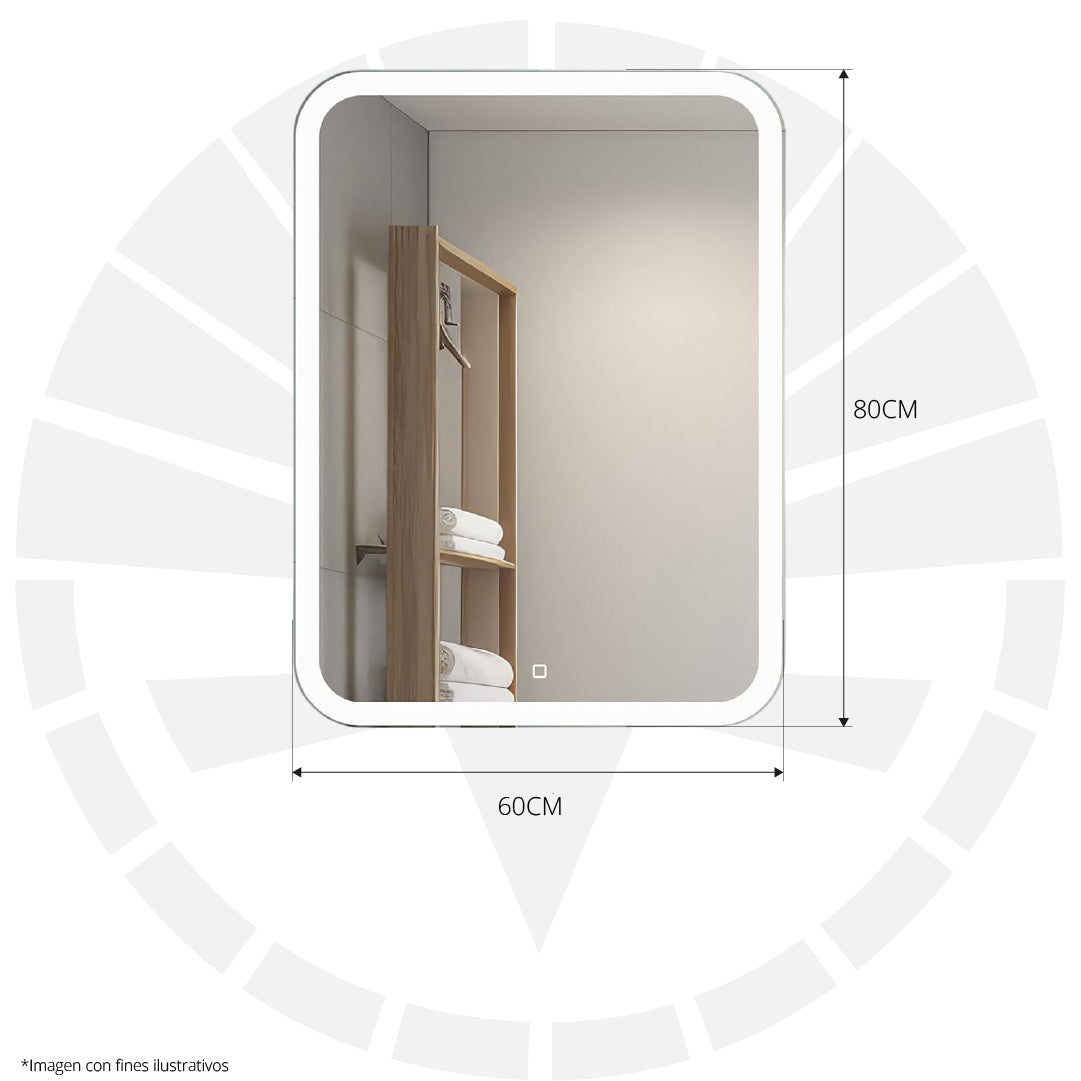ESPEJO LED 8041 RECTANGULAR TÁCTIL 600X800
