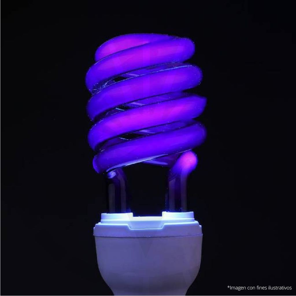 BOMBILLO FLUORESCENTE EN ESPIRAL LUZ VIOLETA S-24W/120V ILUSIFCRA