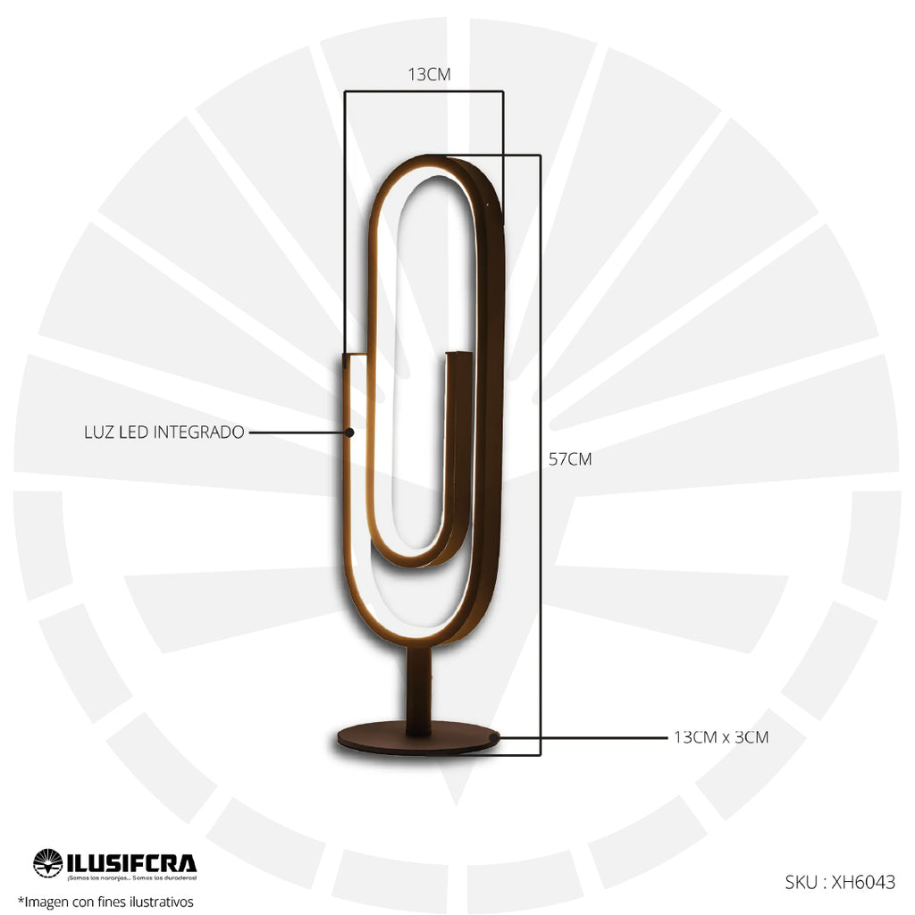 LÁMPARA DE MESA LED TRITONO NEGRA XH6043