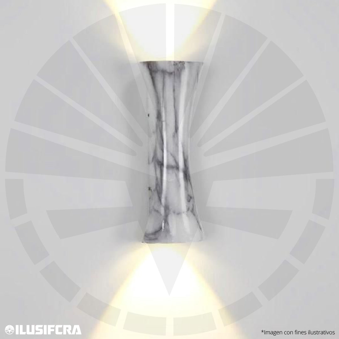APLIQUE LED PARA PARED 2 LUCES OS-W212/4-10W MÁRMOL 3000K