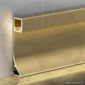 RODAPIE BRONCE EN ALUMINIO CON PERFIL PARA LED INVERTIDO 8CM X 2,50M PGY-1080BB