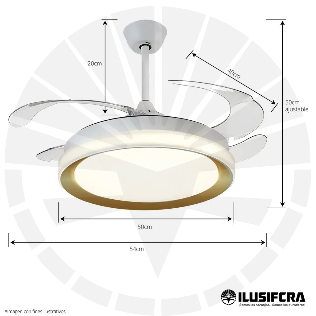 VENTILADOR DE TECHO CON LAMPARA 6058 BLANCO