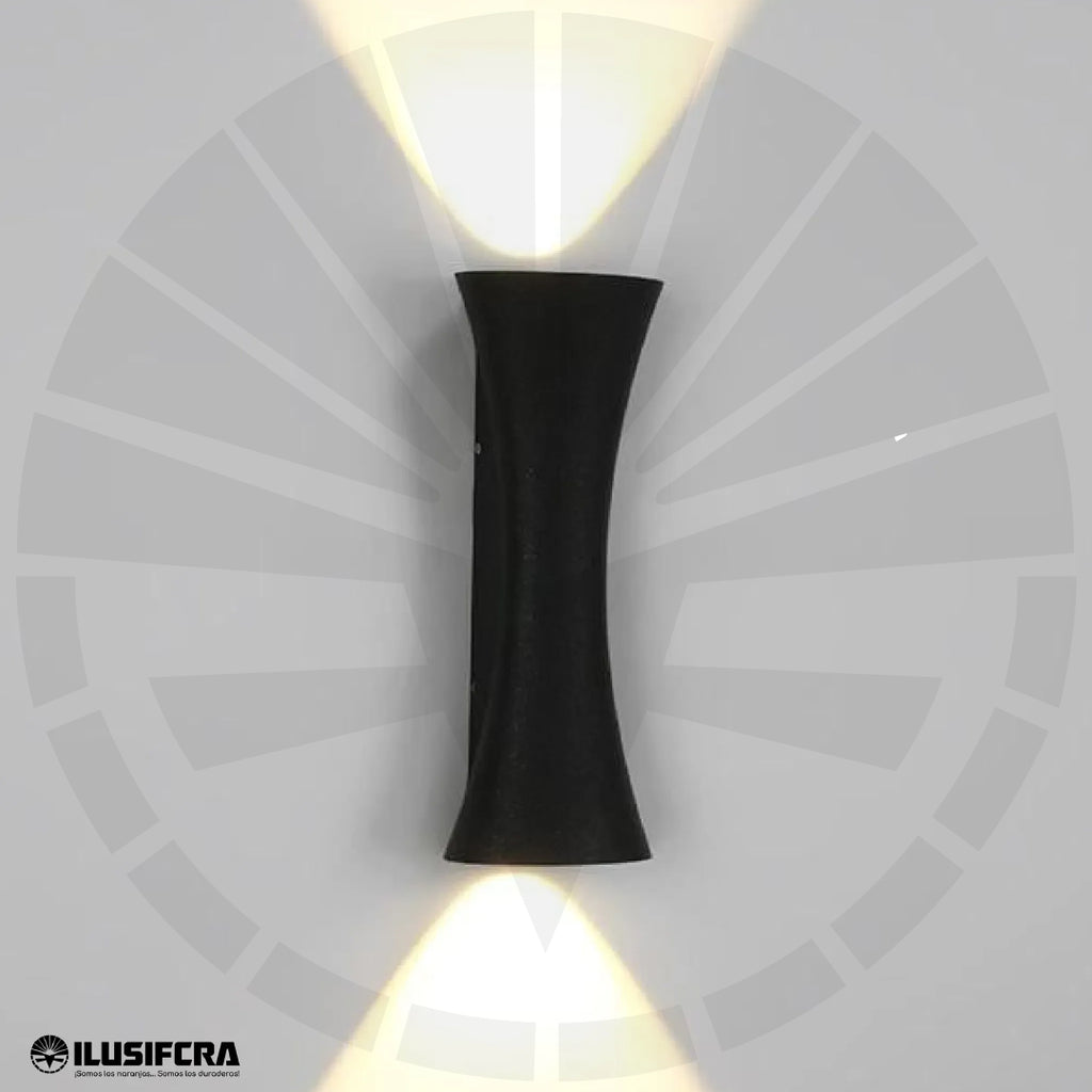 APLIQUE LED PARA PARED 2 LUCES OS-W212/2-10W NEGRO 3000K