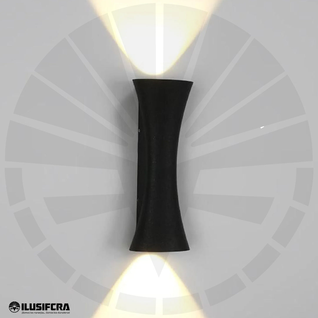 APLIQUE LED PARA PARED 2 LUCES OS-W212/2-10W NEGRO 3000K