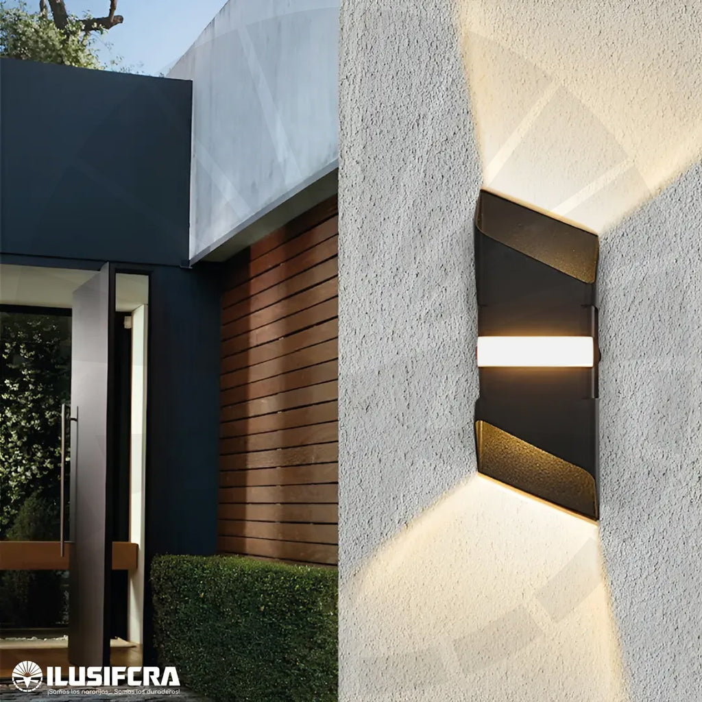 APLIQUE LED PARA PARED 2 LUCES OS-W251/W258-10W 10W BK+GD 3000K