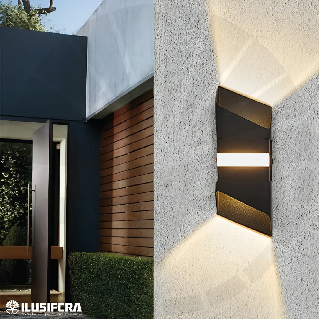 APLIQUE LED PARA PARED 2 LUCES OS-W251/W258-10W 10W BK+GD 3000K